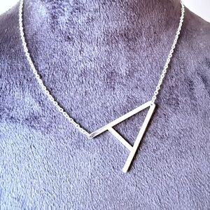 Savvy Cie Silver 'A' Pendant Necklace